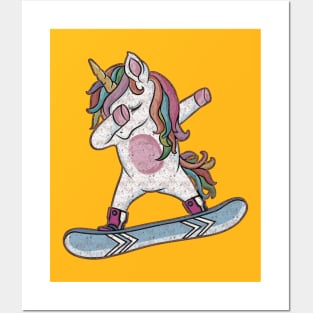 Unicorn Snowboarding Posters and Art